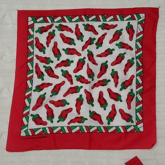 2 New Unique Red Hot Chili Pepper Bandanas - Picture 5 of 8